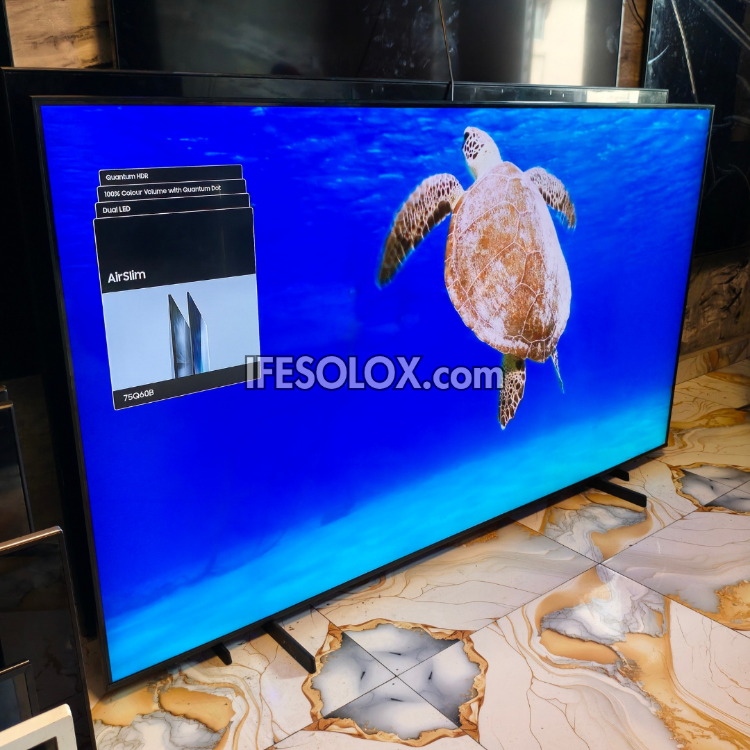 SAMSUNG 75 Inch QLED 75Q60B 2022 Certified True 4K UHD HDR10+ Smart AirSlim QLED TV - Foreign Used