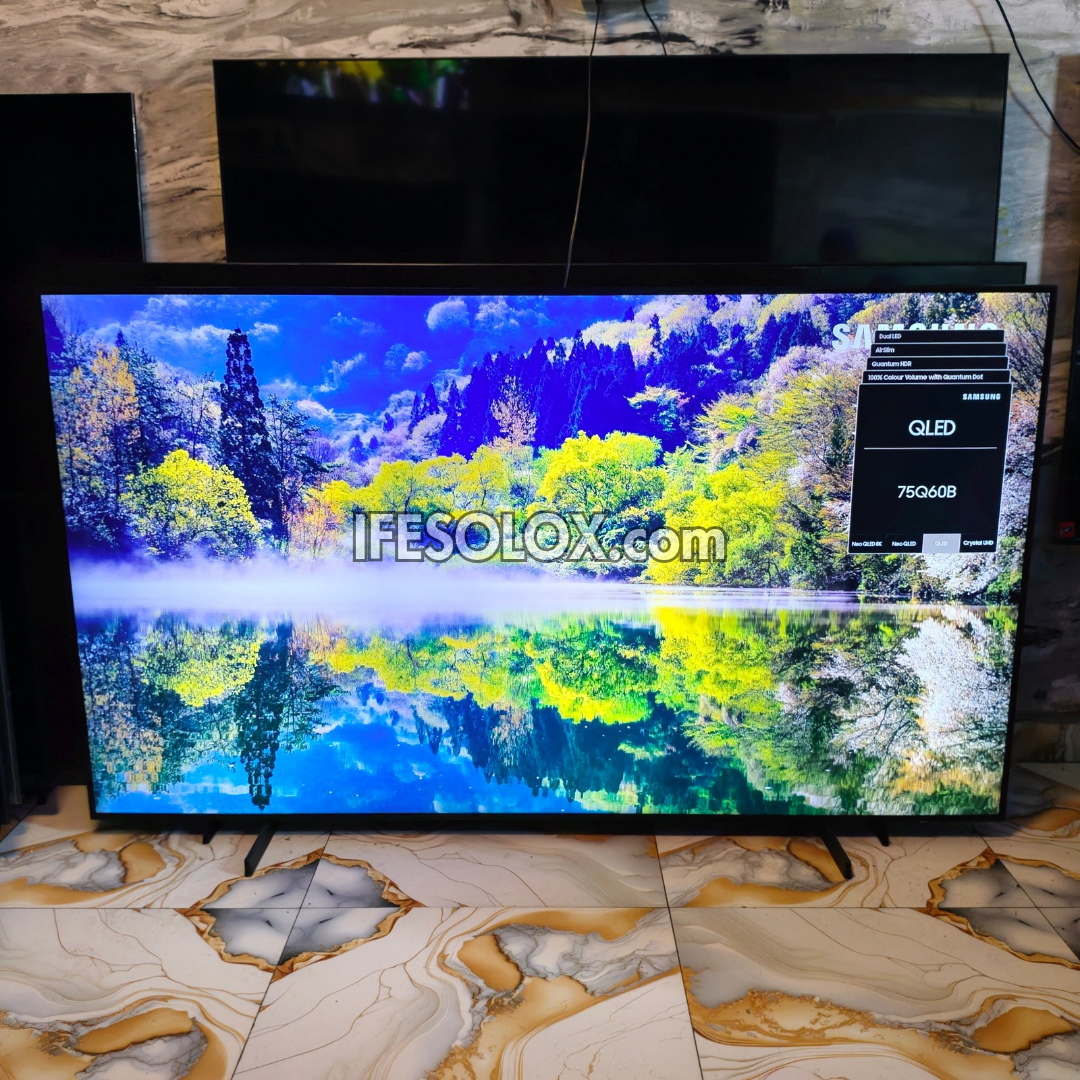 SAMSUNG 75 Inch QLED 75Q60B 2022 Certified True 4K UHD HDR10+ Smart AirSlim QLED TV - Foreign Used
