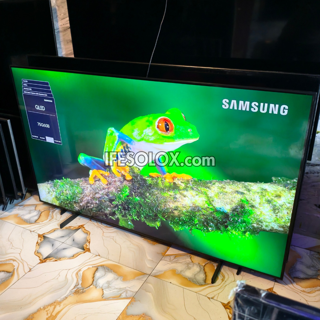 SAMSUNG 75 Inch QLED 75Q60B 2022 Certified True 4K UHD HDR10+ Smart AirSlim QLED TV - Foreign Used