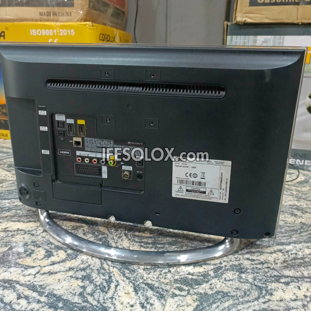 Back view of the Samsung 22 inch Smart television