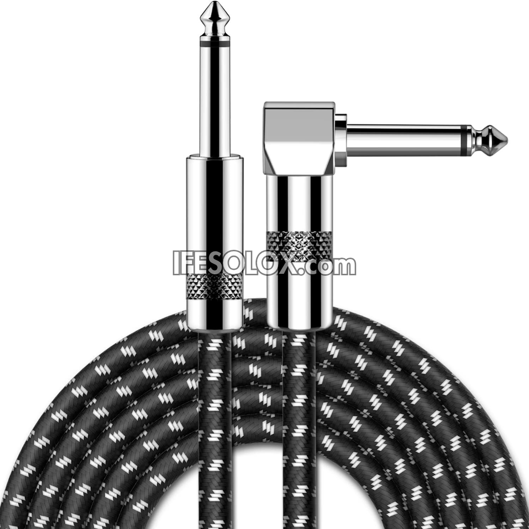 SLX 1/4 Quarter inch Straight to Right-Angled Male TRS Instrument Cable with Extra Flexibility - Brand New