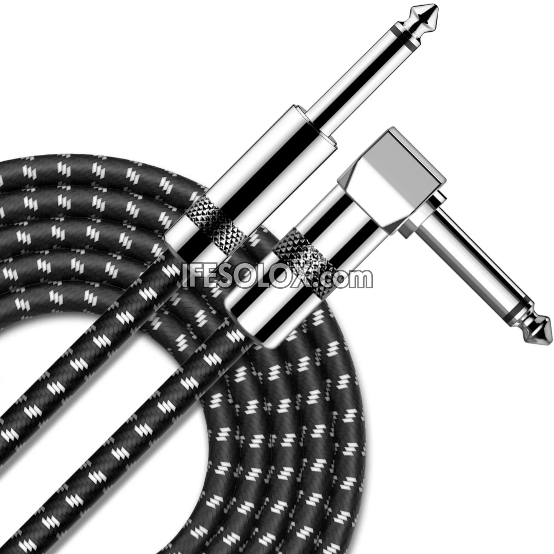 SLX 1/4 Quarter inch Straight to Right-Angled Male TRS Instrument Cable with Extra Flexibility - Brand New