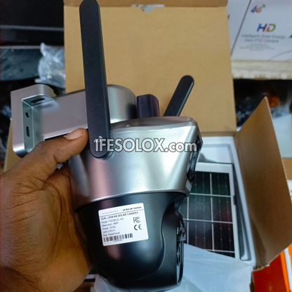 SLX 5MP Dual Lens Solar IP Camera (1 Bullet Camera and 1 PTZ Camera) with WiFi, 4G SIM, Night Vision, Motion Detection and 2-way Audio - Brand New