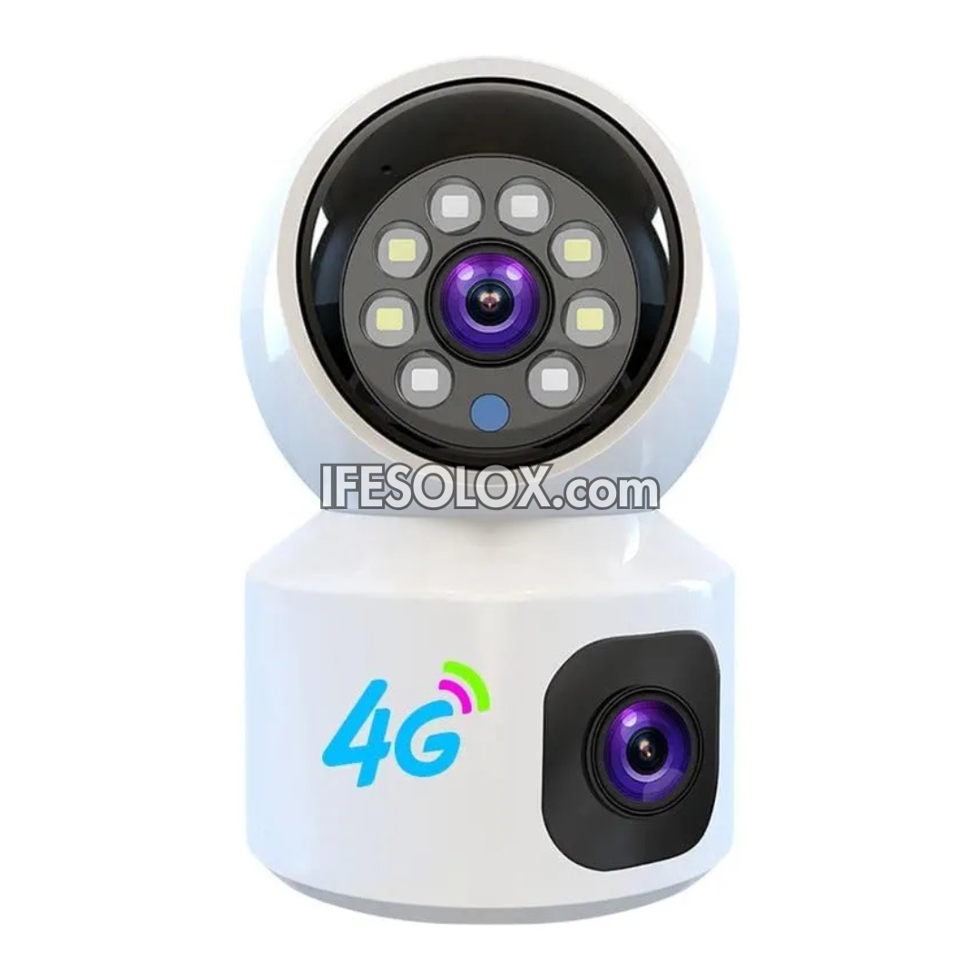 SLX Dual Lens Battery Powered Indoor IP Security Camera with 2-Way Audio, PTZ, WiFi, 4G, Motion Detection - Brand New