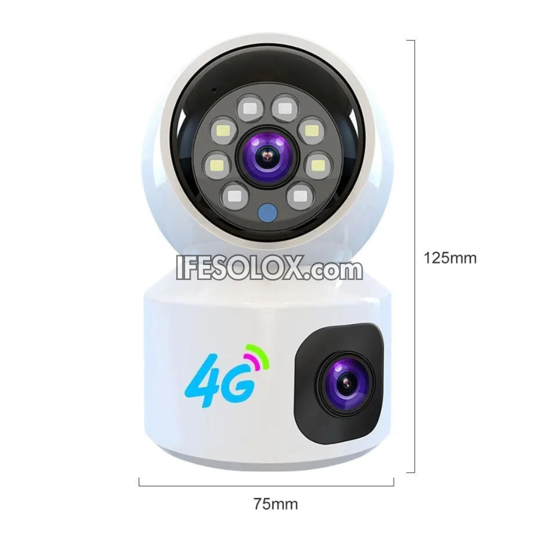 SLX Dual Lens Battery Powered Indoor IP Security Camera with 2-Way Audio, PTZ, WiFi, 4G, Motion Detection - Brand New