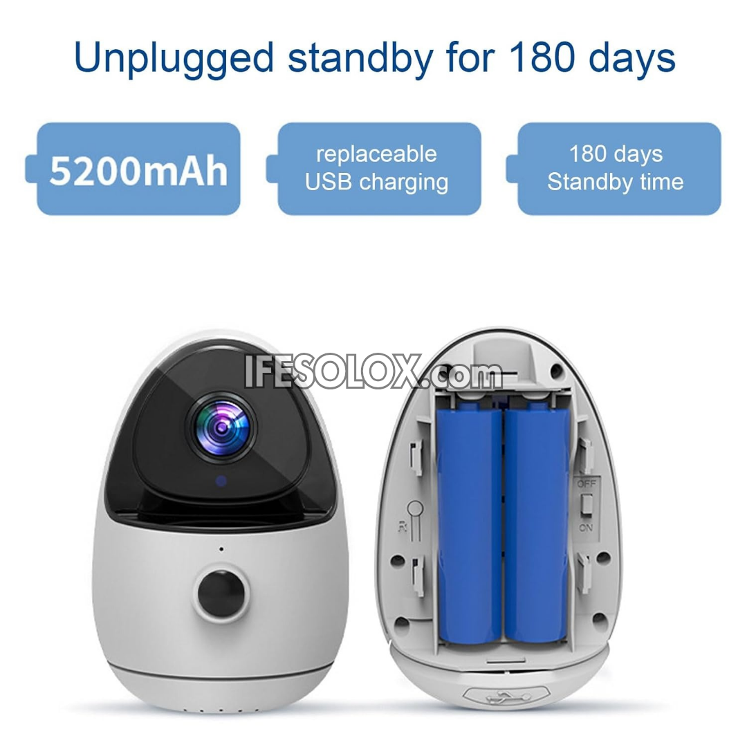 SLX Low Battery Powered IP Security Camera with HD Video, 355° Pan, WiFi, Motion Detection, 2-way Audio - Brand New