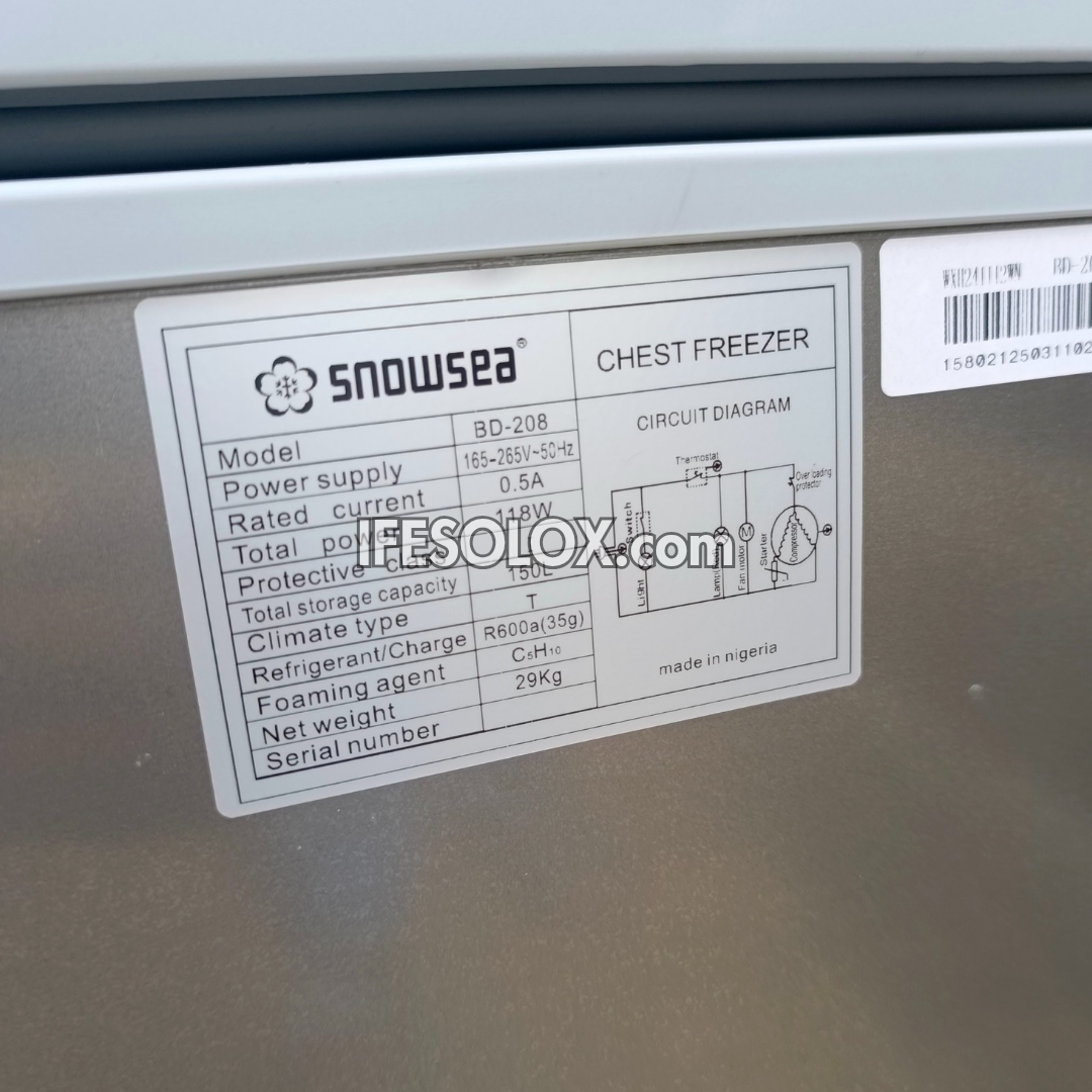 SNOWSEA BD-208 150 Liters Chest Deep Freezer with 1 Year Warranty - Brand New