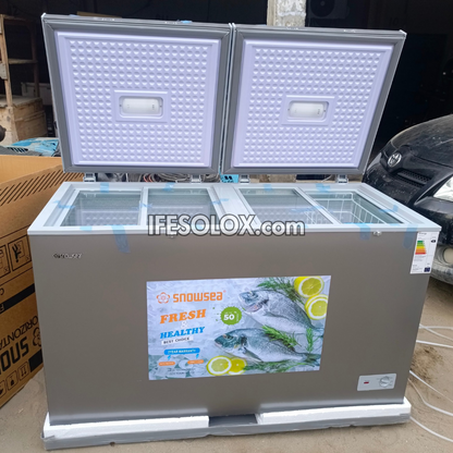SNOWSEA BD-600 420 Liters Double Door Chest Deep Freezer + Glass Doors with 1 Year Warranty - Brand New