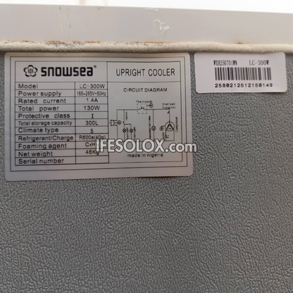 SNOWSEA LC-300 Single Door 300-Liters Showcase Beverage Upright Chiller - Brand New