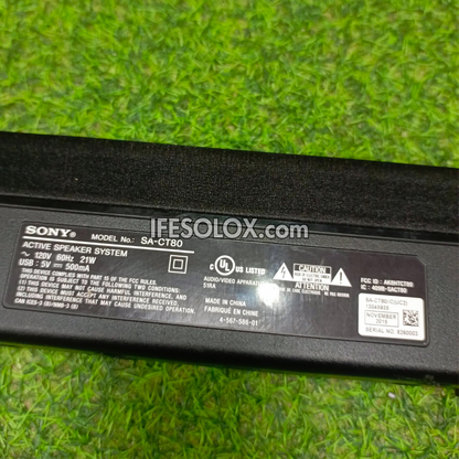Barre de son Bluetooth compacte SONY HT-CT80 2.1 canaux 80 W avec caisson de basses filaire (entrée auxiliaire, optique, USB) - Occasion étrangère