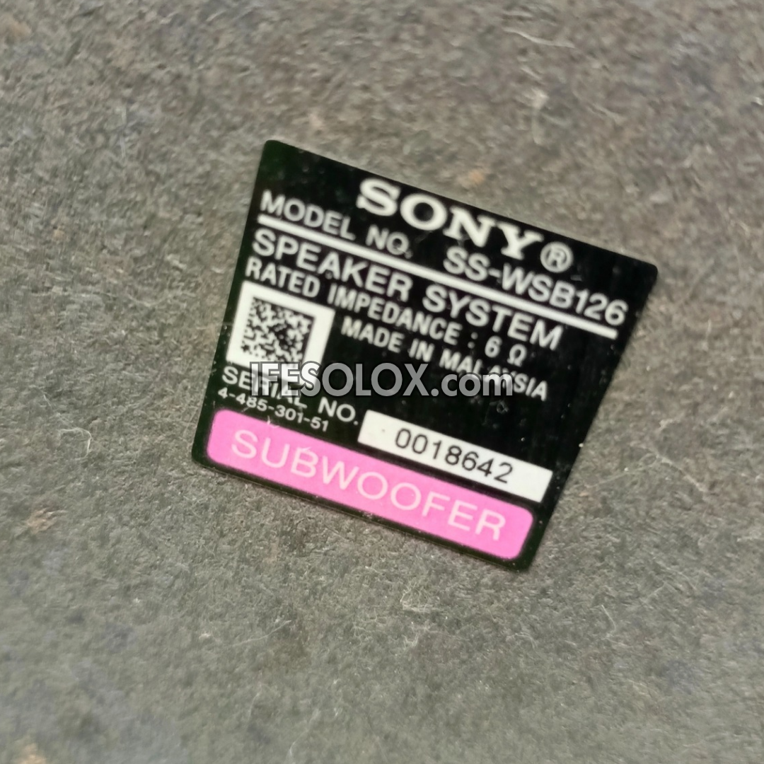 SONY SS-WSB126 6ohms Home Theater Passive Subwoofer - Foreign Used