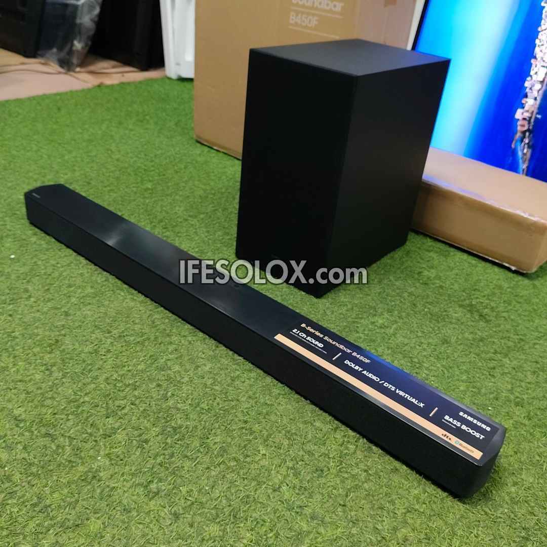 Samsung HW-B450F 2.1Ch 300W Bass Boost Bluetooth Sound Bar with Wireless Subwoofer - Brand New