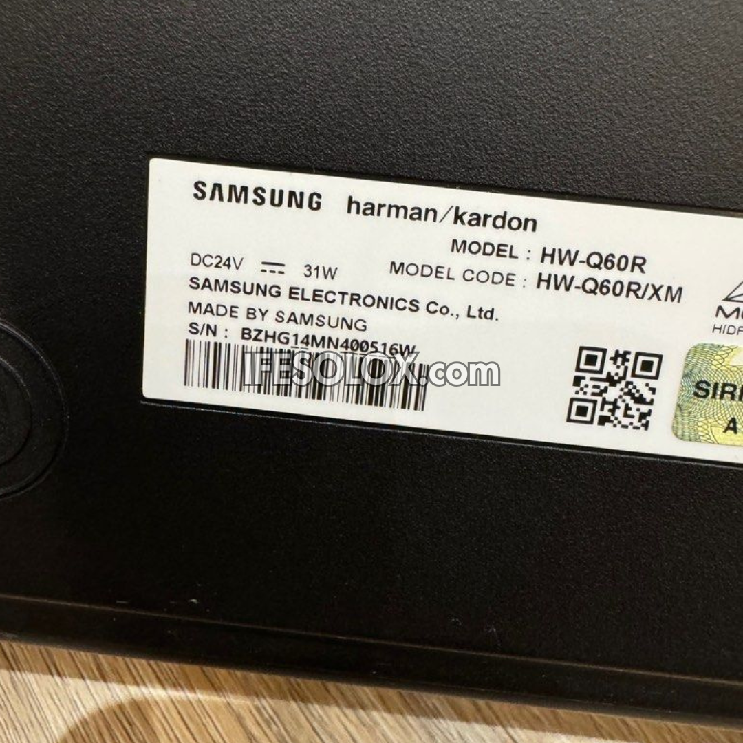 Samsung HW-Q60R 5.1Ch 360W Bluetooth 4K Sound Bar with Wireless Subwoofer, by HARMAN/KARDON - Foreign Used