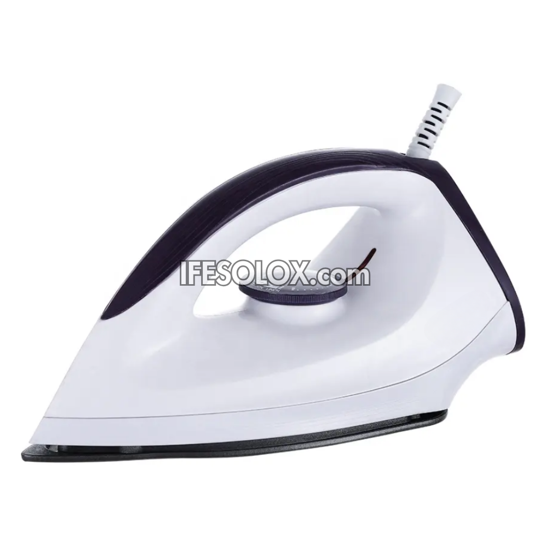 Solar DC 1,000W Dry Pressing Iron for Clothes with 90W Power usage, Teflon-coated Soleplate, Auto Shut-off - Brand New