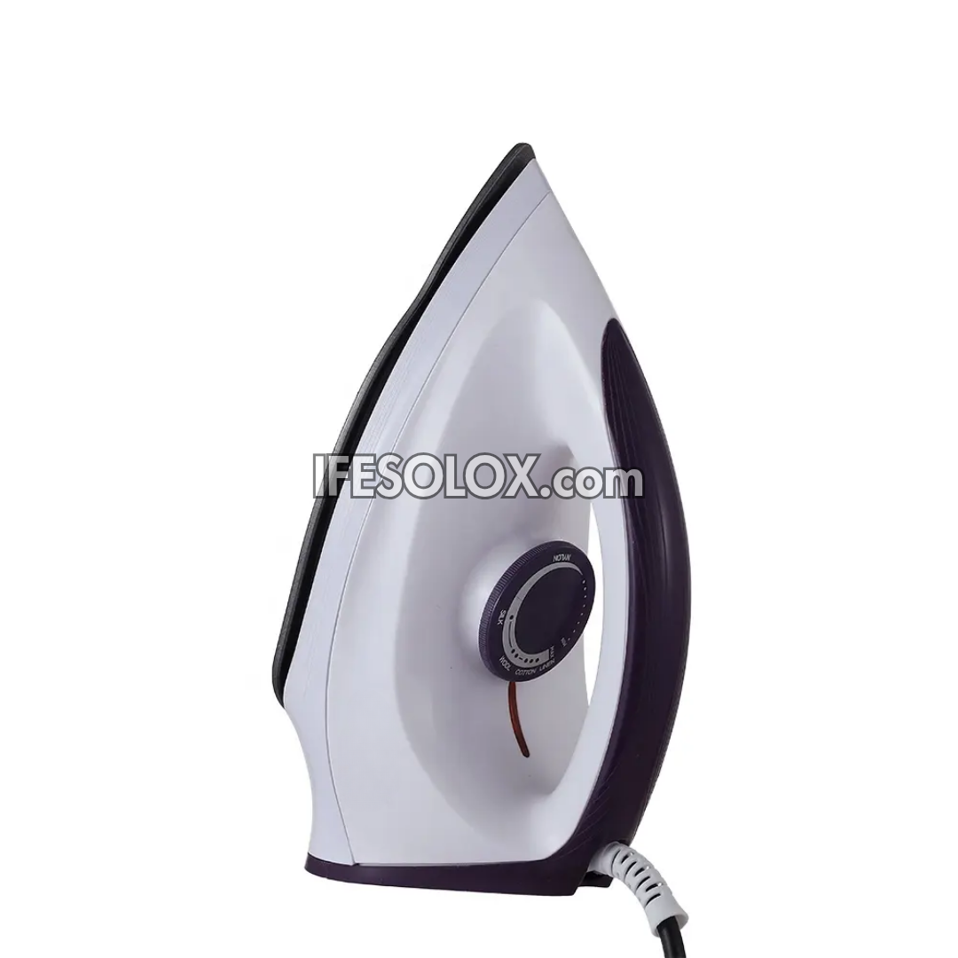 Solar DC 1,000W Dry Pressing Iron for Clothes with 90W Power usage, Teflon-coated Soleplate, Auto Shut-off - Brand New