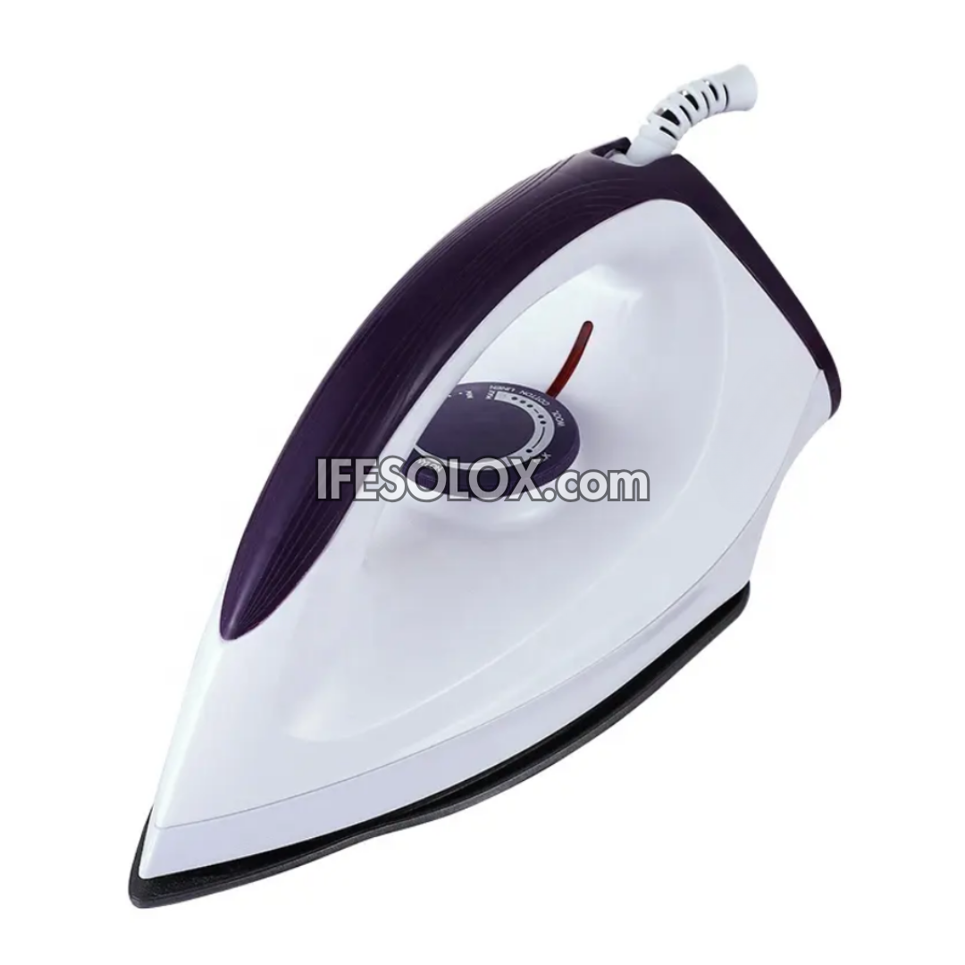 Solar DC 1,000W Dry Pressing Iron for Clothes with 90W Power usage, Teflon-coated Soleplate, Auto Shut-off - Brand New
