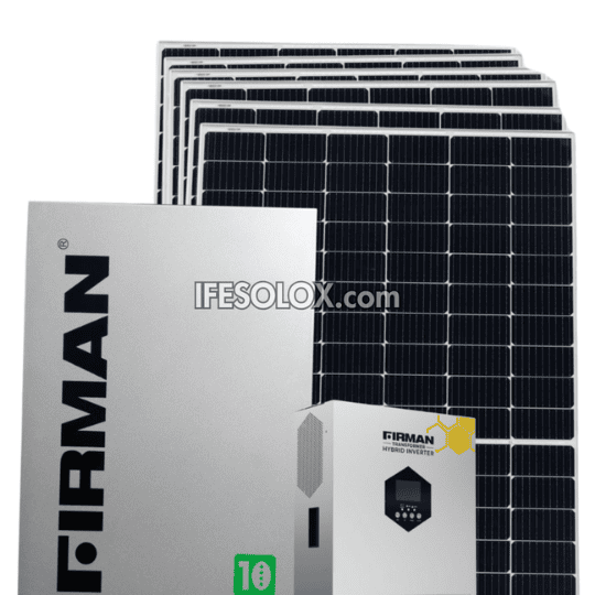 Solar equipment like solar panels, power inverters and batteries