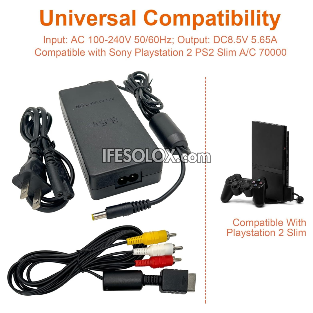 Sony 8.5V 5.65Amps Power Adapter and AV wire for Sony PS2 Slim A/C 70000 Console - Brand New