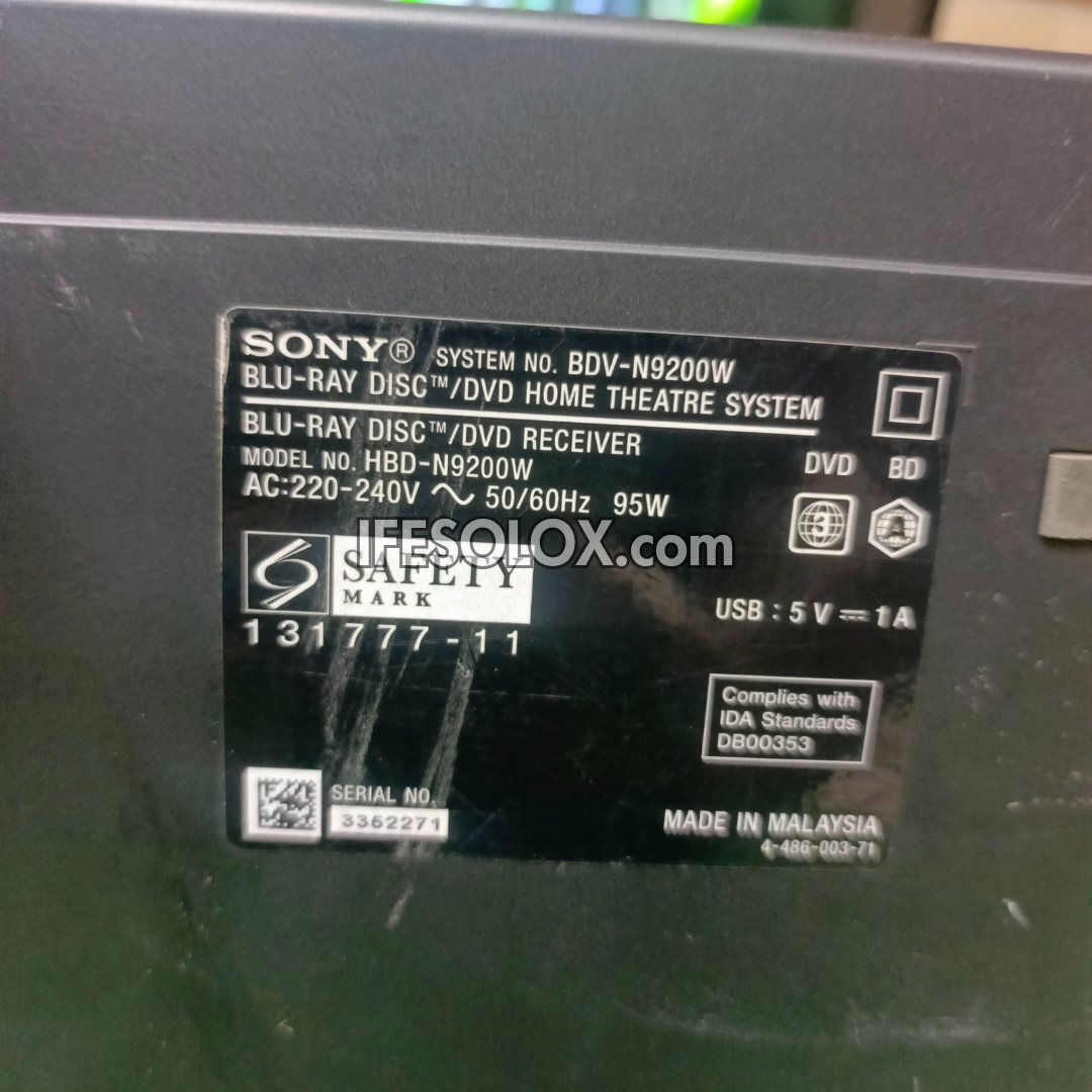 Sony BDV-N9200W 5.1Ch Smart Bluetooth Blu-ray 3D DVD Home Theater with Wireless Rear Speakers (WiFi, Miracast) - London Used
