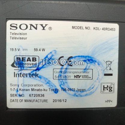 Sony BRAVIA 40 Inch KDL-40RD453 Widescreen Full HD Ready LED TV (USB, HDMI) - Foreign Used