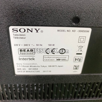 Sony BRAVIA 55 Inch KD-55XE8596 Android Smart 4K Ultra HD TV (Bluetooth, WiFi, Chromecast, Play Store) - Foreign Used