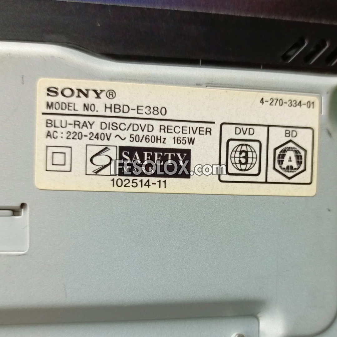 Sony HBD-E380 5.1Ch 1000Watts Full Smart 3D Bluray DVD Home Theater Machine Head (Wifi, USB, HDMI in/Out, Aux) - Foreign Used