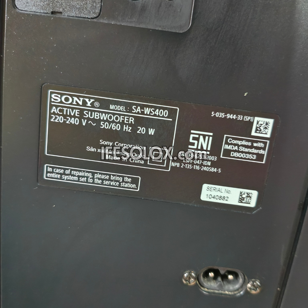 Sony HT-S400 2.1Ch 330Watts Soundbar with Powerful Wireless Subwoofer with S-FORCE Pro - Foreign Used