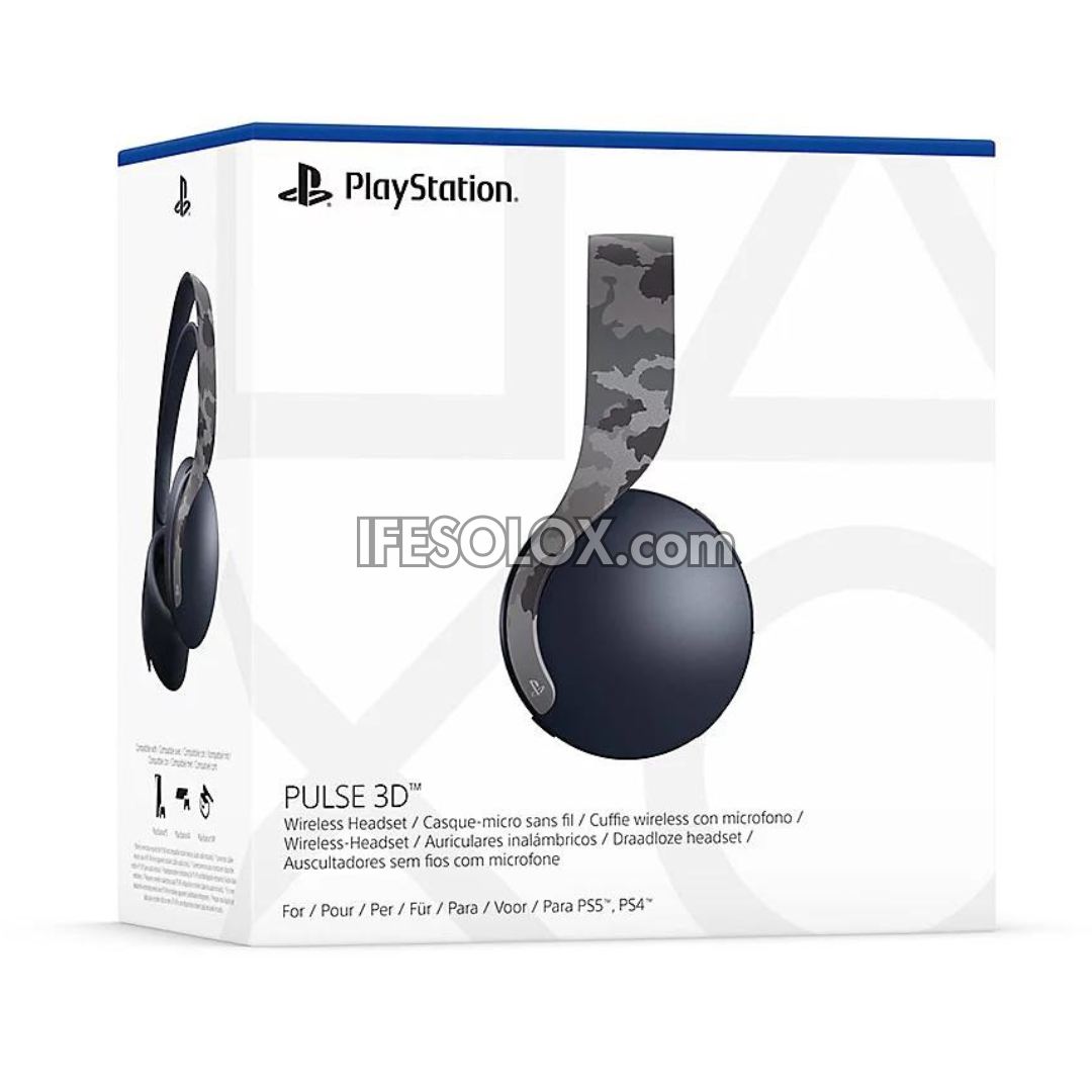 Sony PULSE 3D Wireless Headset for PS5 and PS4 (Grey Camouflage) - Brand New