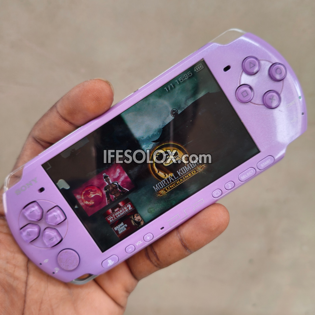 Sony PlayStation Portable PSP 3000 series Brite Game Console with 16GB Memory Stick and 15 Games (Purple) - Foreign Used