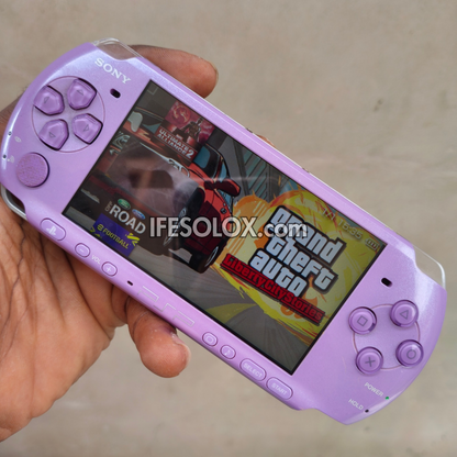 Sony PlayStation Portable PSP 3000 series Brite Game Console with 16GB Memory Stick and 15 Games (Purple) - Foreign Used
