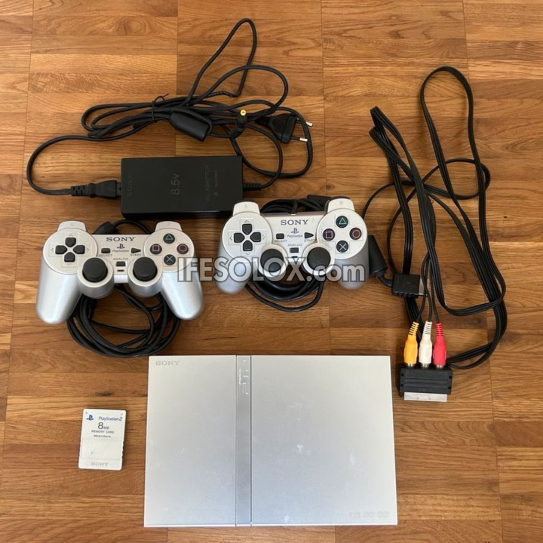 Sony Playstation 2 (PS2) Slim Game Console Complete Set with 2 DUALSHO ...