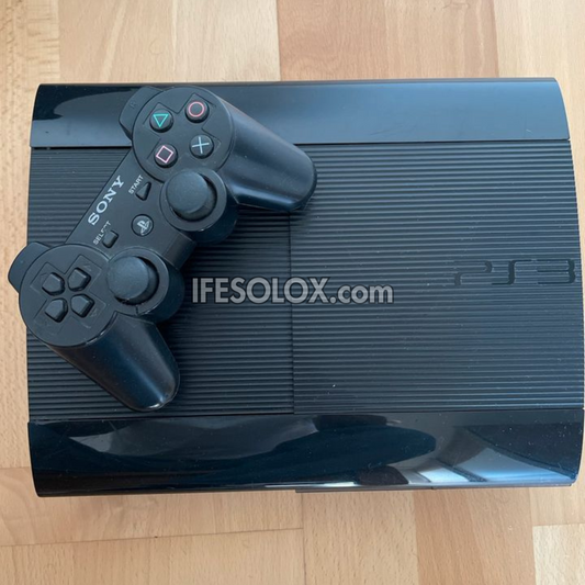 Sony Playstation 3 (PS3) Slim 500GB Game Console Complete Set with 1 DUALSHOCK Controllers and 30 Titles - Foreign Used