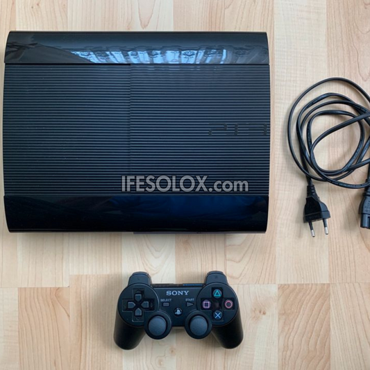 Sony Playstation 3 (PS3) Super Slim 500GB Game Console Complete Set with 1 DUALSHOCK Controllers and 30 Titles - Foreign Used