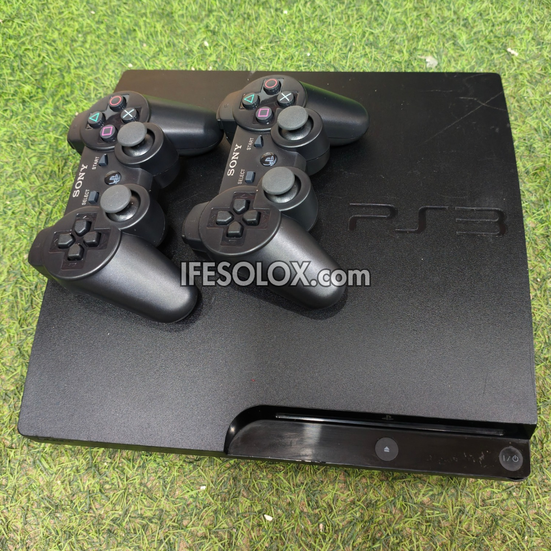 Sony Playstation 3 (PS3) Slim 120GB Game Console Complete Set with 2 DUALSHOCK Controllers and 10 Games - Foreign Used