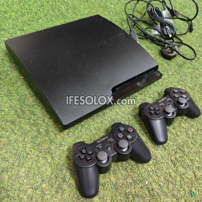 Sony Playstation 3 (PS3) Slim 120GB Game Console Complete Set with 2 DUALSHOCK Controllers and 10 Games - Foreign Used