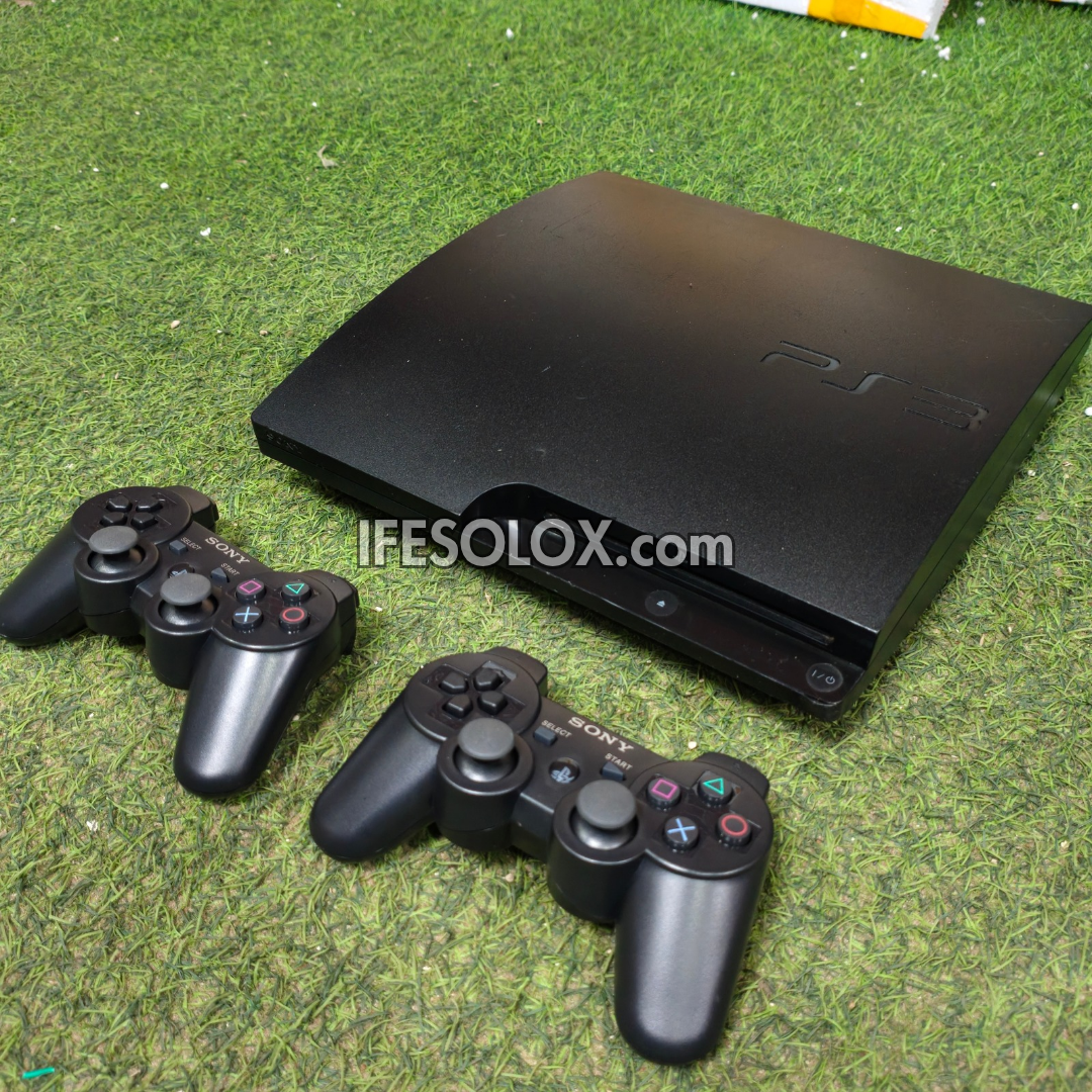 Sony Playstation 3 (PS3) Slim 120GB Game Console Complete Set with 2 DUALSHOCK Controllers and 10 Games - Foreign Used