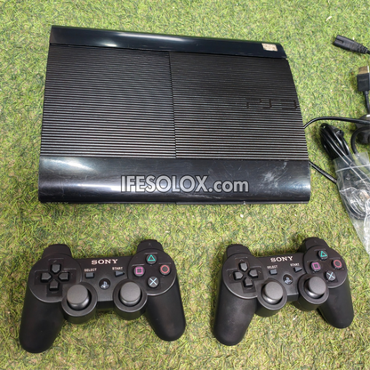 Sony Playstation 3 (PS3) Super Slim 250GB Game Console Complete Set with 2 DUALSHOCK Controllers and 15 Games - Foreign Used