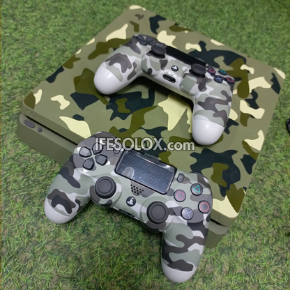 Sony Playstation 4 (PS4) Slim 1TB Camouflage Limited Edition with 2 DUALSHOCK 4 Controllers and 15 Games - Foreign Used