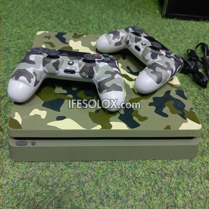 Sony Playstation 4 (PS4) Slim 1TB Camouflage Limited Edition with 2 DUALSHOCK 4 Controllers and 15 Games - Foreign Used