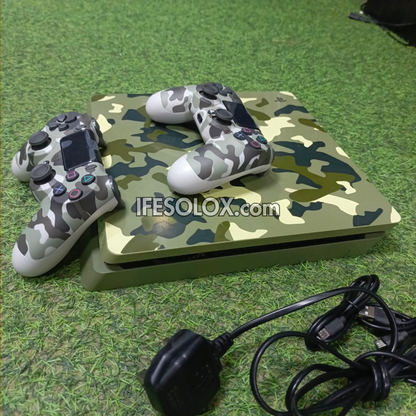 Sony Playstation 4 (PS4) Slim 1TB Camouflage Limited Edition with 2 DUALSHOCK 4 Controllers and 15 Games - Foreign Used