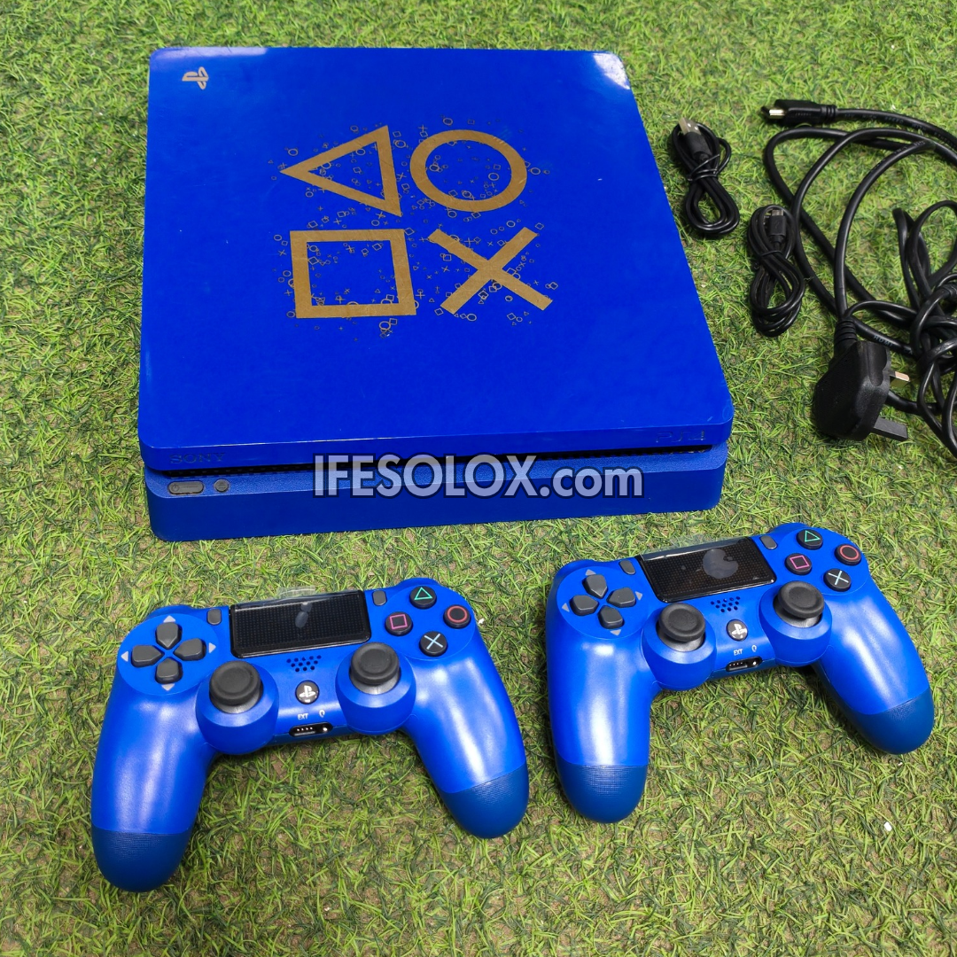 Sony Playstation 4 (PS4) Slim 1TB Limited Edition with 2 DUALSHOCK 4 Controllers and 20 Games - Foreign Used