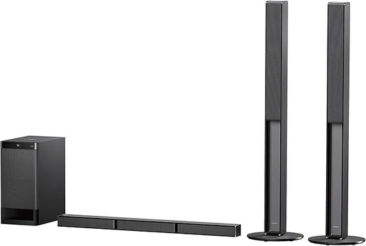 SONY HT-RT4 5.1Ch 600W Smart Bluetooth Sound Bar with Active Subwoofer and Wired Tallboy speakers - Foreign Used