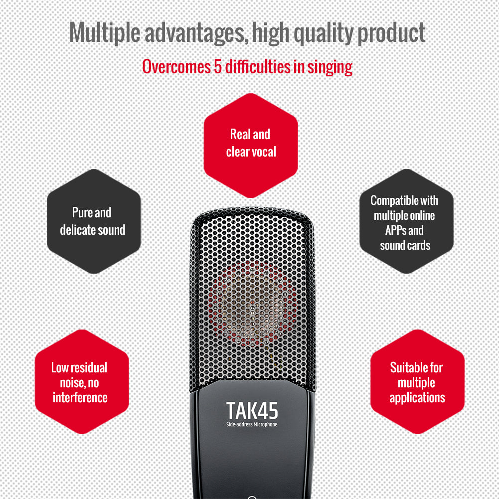 TAKSTAR TAK45 Studio Recording Condenser Microphone - Brand New