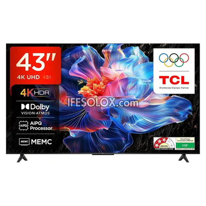 TCL 43 inch Google Smart True 4K UHD HDR10 Frameless TV (WiFi, Bluetooth, Chromecast) - Foreign Used