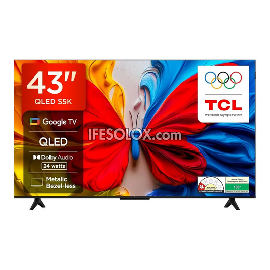 TCL 43 inch QLED 43S5K QLED 2K FHD Google TV (Chromecast, WiFi, Bluetooth) - Brand New