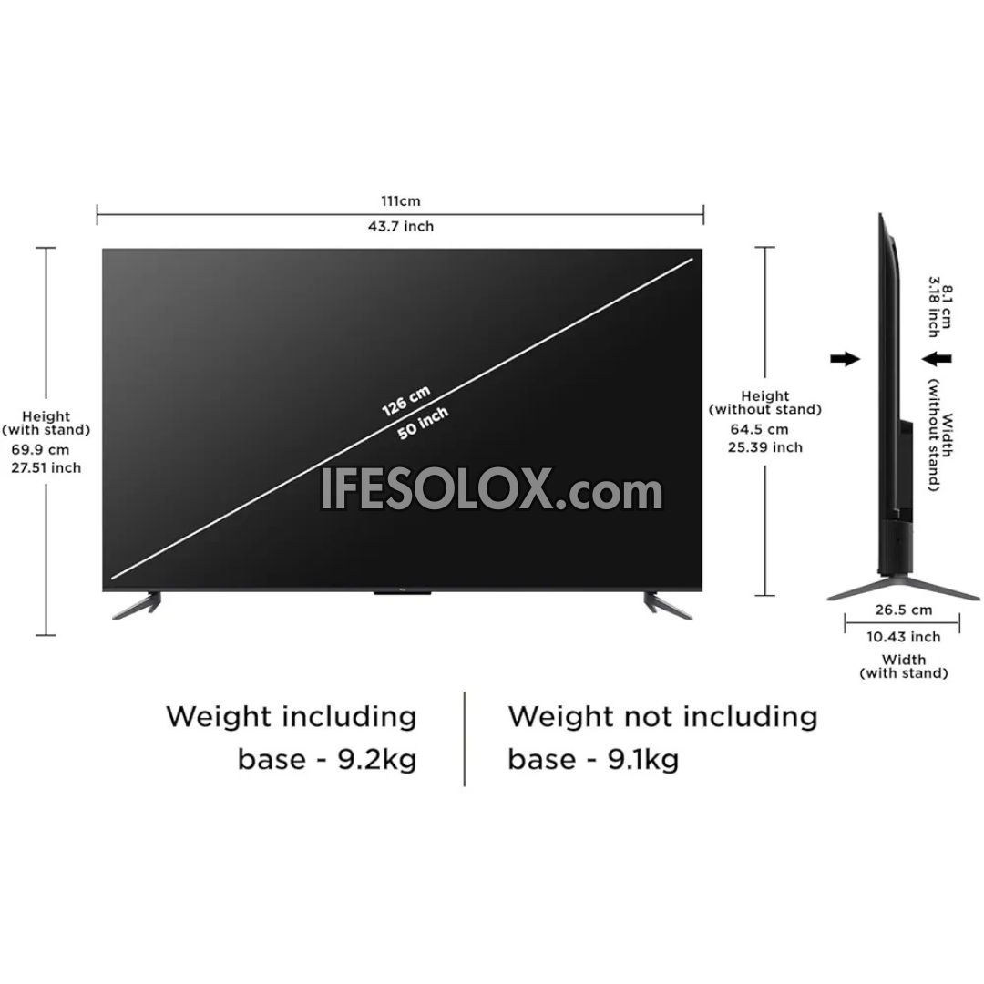 TCL 50 inch QLED 50C645 Android Smart Quantum HDR 4K UHD QLED Google TV (Chromecast, Google Play Store) - Brand New
