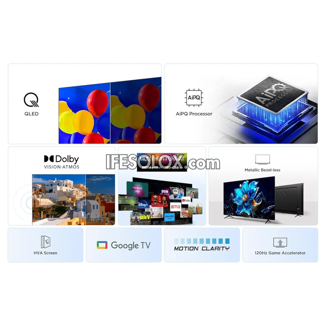 TCL 65 inch QLED 65P7K Android Smart Quantum HDR 4K UHD QLED Google TV (Chromecast, Google Play Store) - Brand New