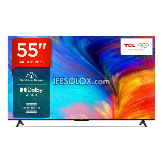 TCL 55 inch 55P635 Android Smart 4K UHD Google TV (Chromecast, Google Play Store) - Brand New