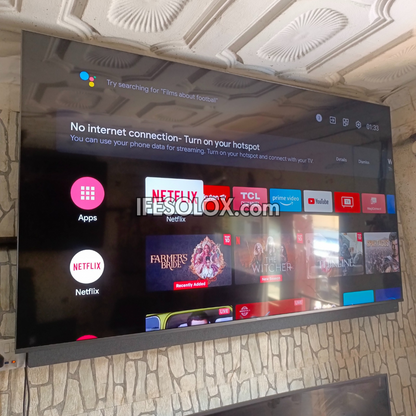 TCL 75 inch 75C815 Android Smart True 4K UHD HDR10 Frameless QLED Google TV (WiFi, Miracast, Bluetooth) - Foreign Used