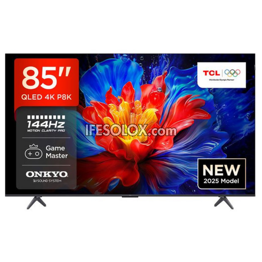 TCL 85 inch QLED 85P8K Android Smart Quantum HDR 4K UHD QLED Google TV (Chromecast, Google Play Store) - Brand New